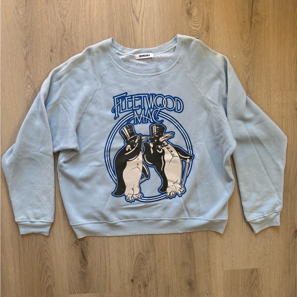 Daydreamer Light Blue Fleetwood Mac Penguin Graphic Sweatshirt